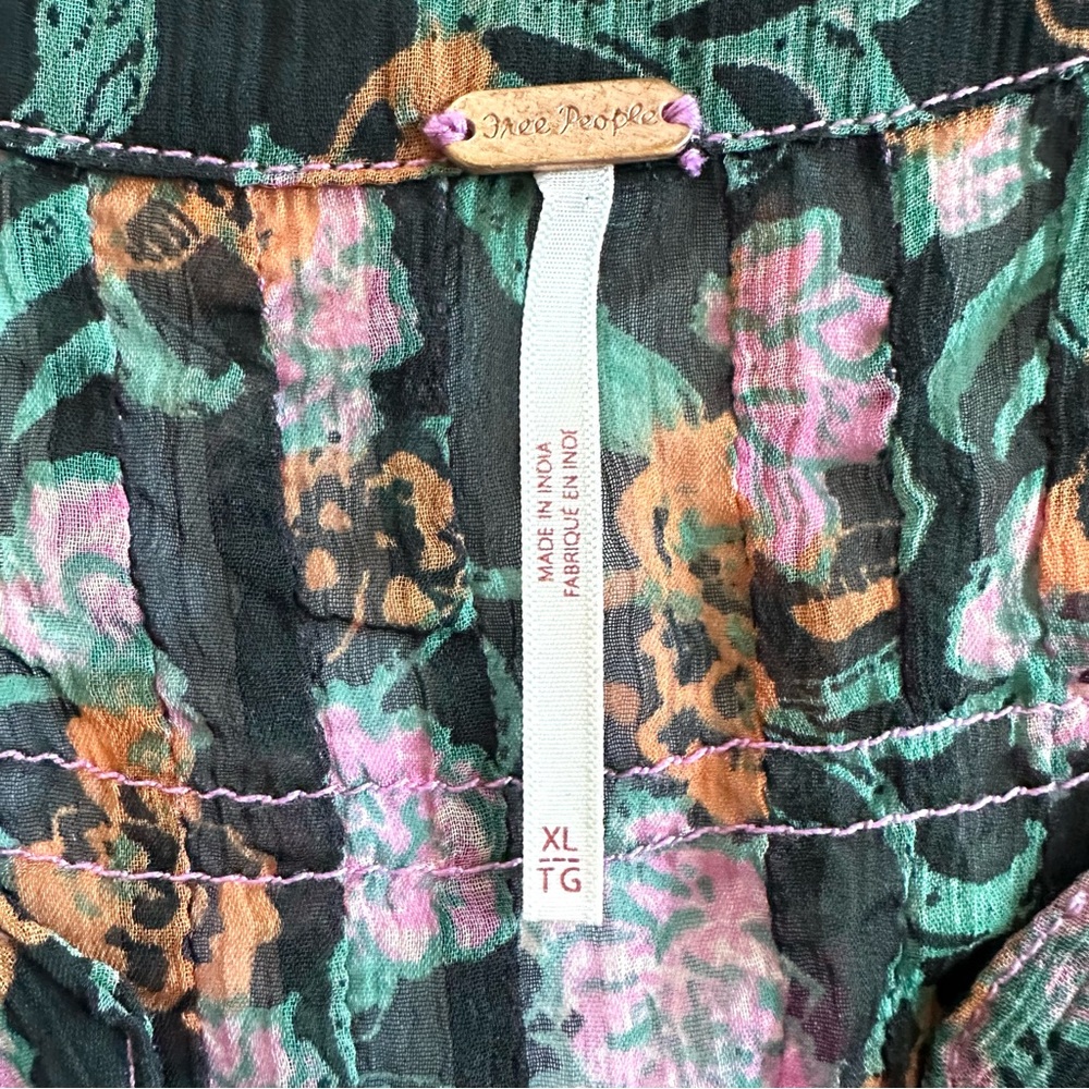 Free People See It Through Dress in Black Combo Floral | XL | EUC - Picture 12 of 14